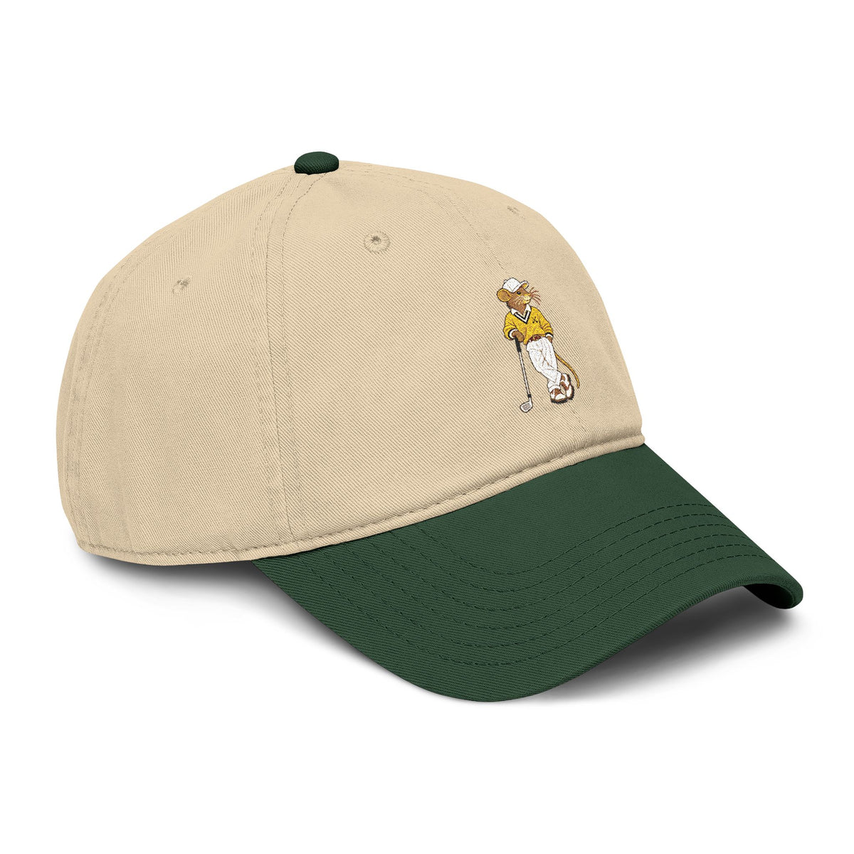 Clubhouse Cap in khaki and green, back view